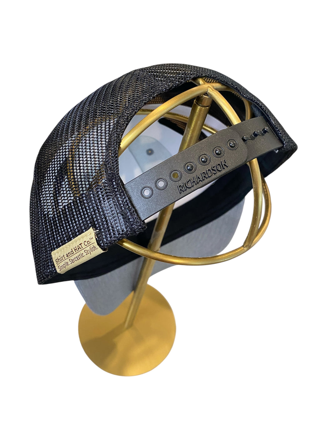 Leather patch BULLDOGS trucker hat in heather gray/black mesh