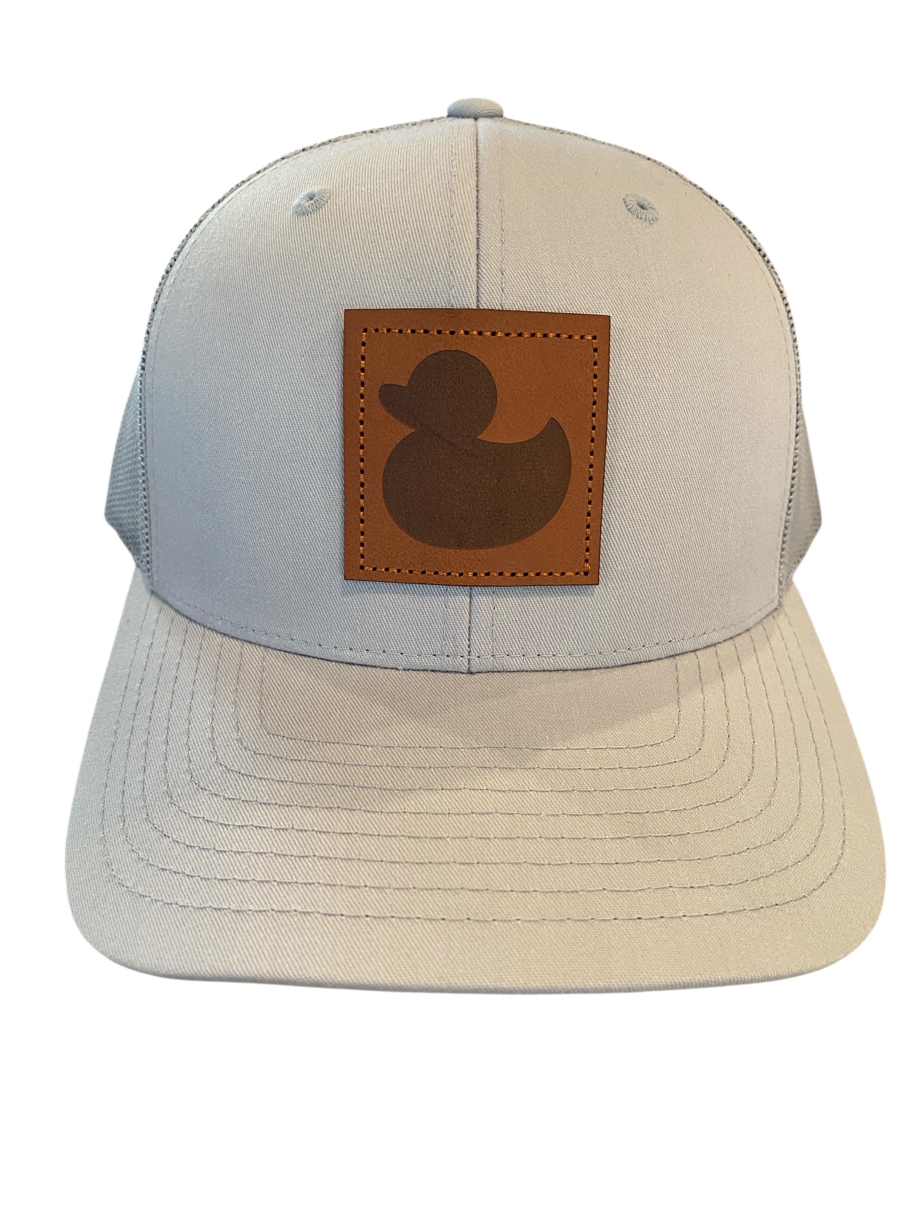 Leather patch Rubber Ducky hat in light gray