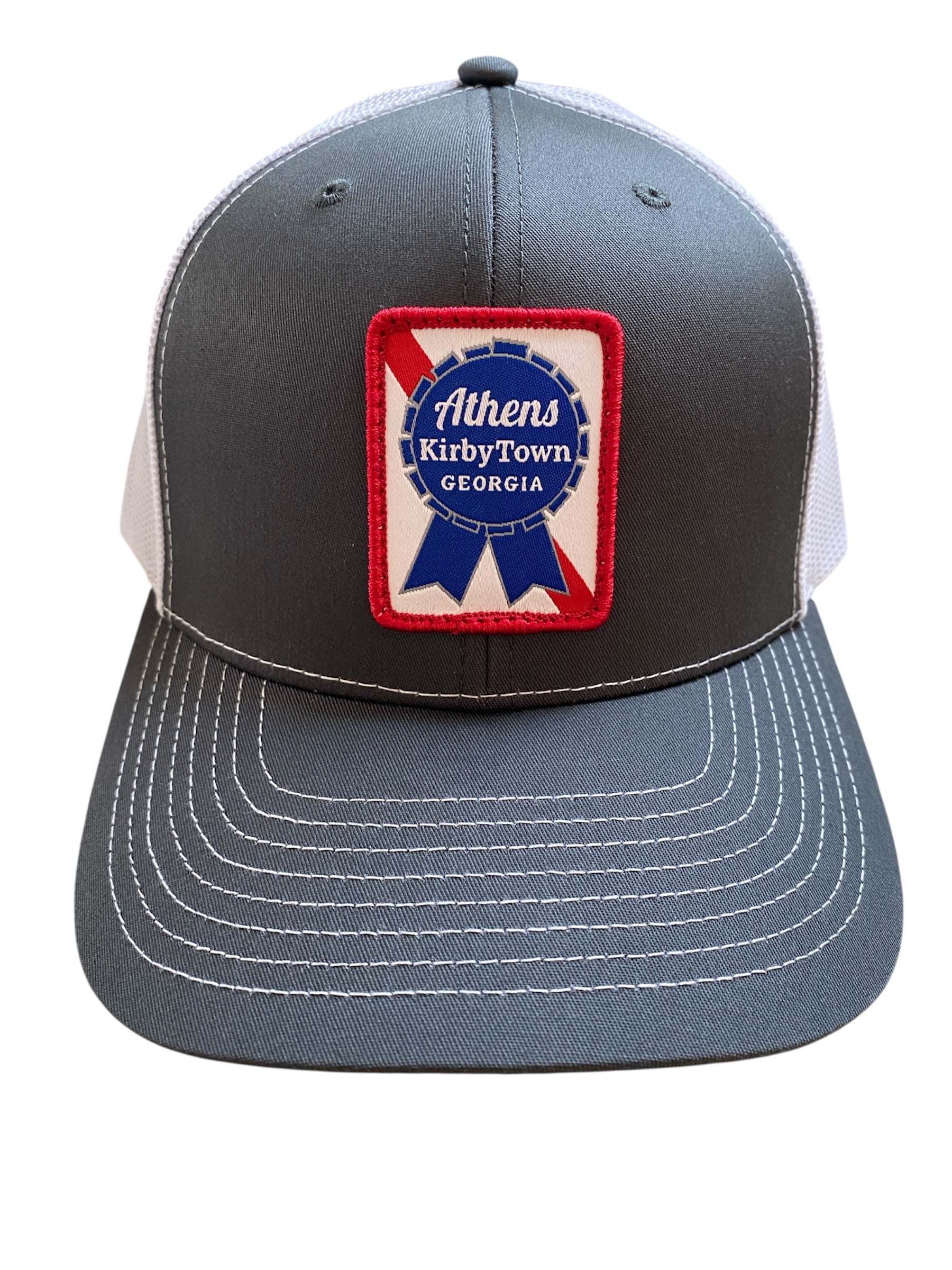 Woven Patch Athens Kirby Town Hat in charcoal/white