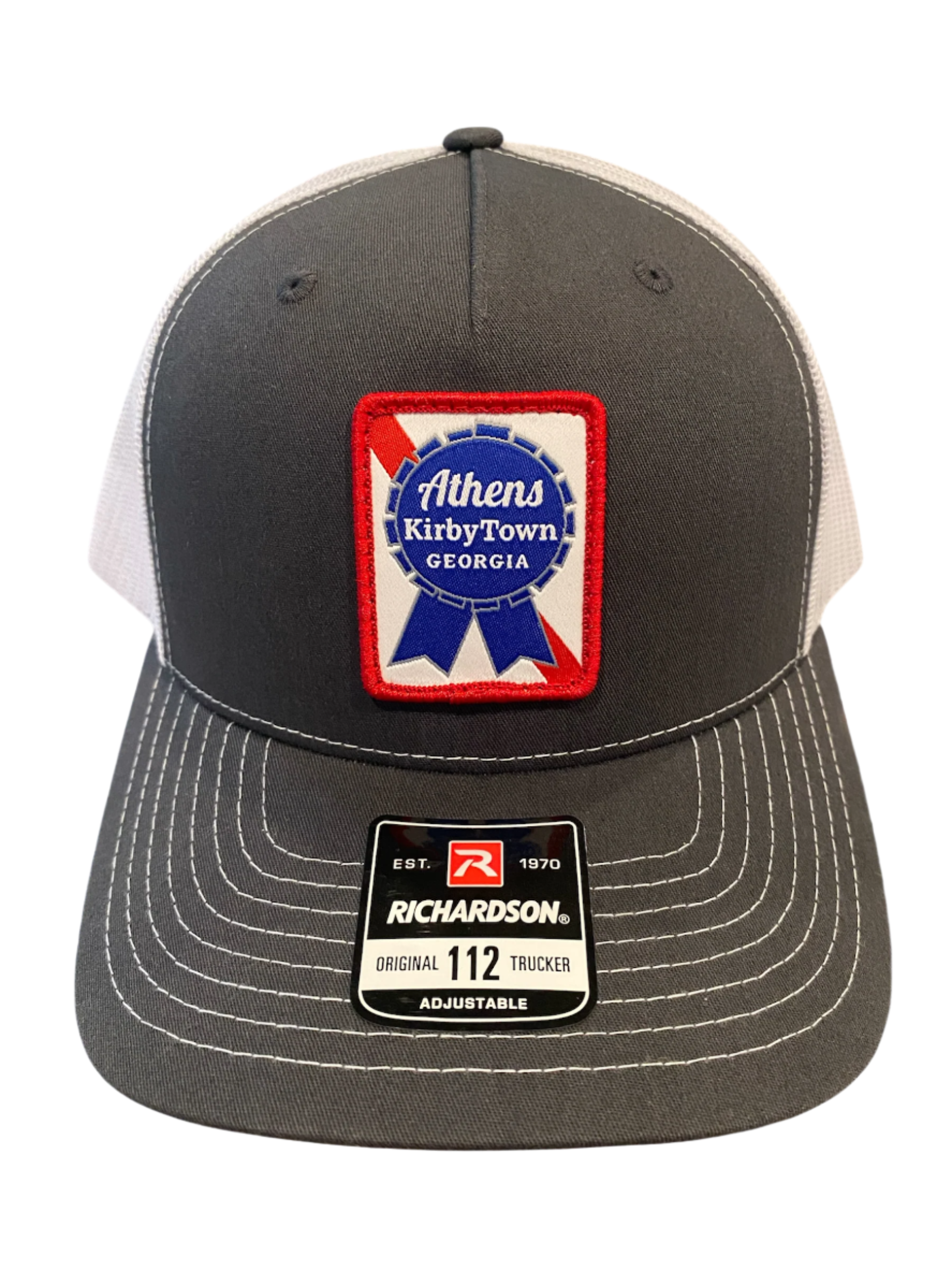 Woven Patch Athens Kirby Town Hat in charcoal/white