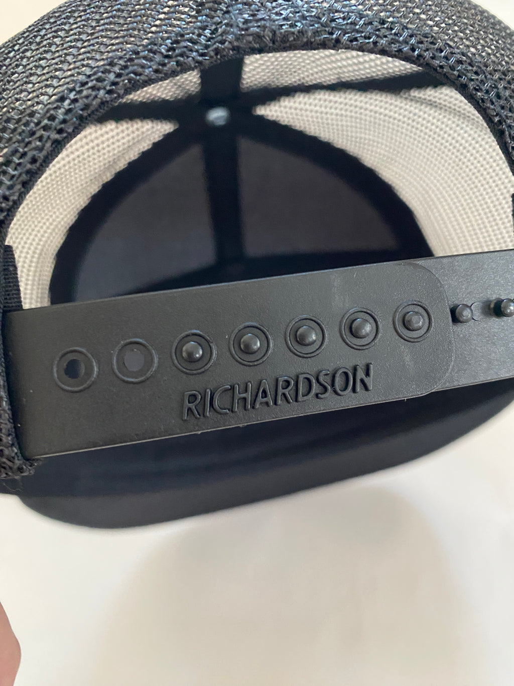 Richardson flat bill leather patch HAT in black