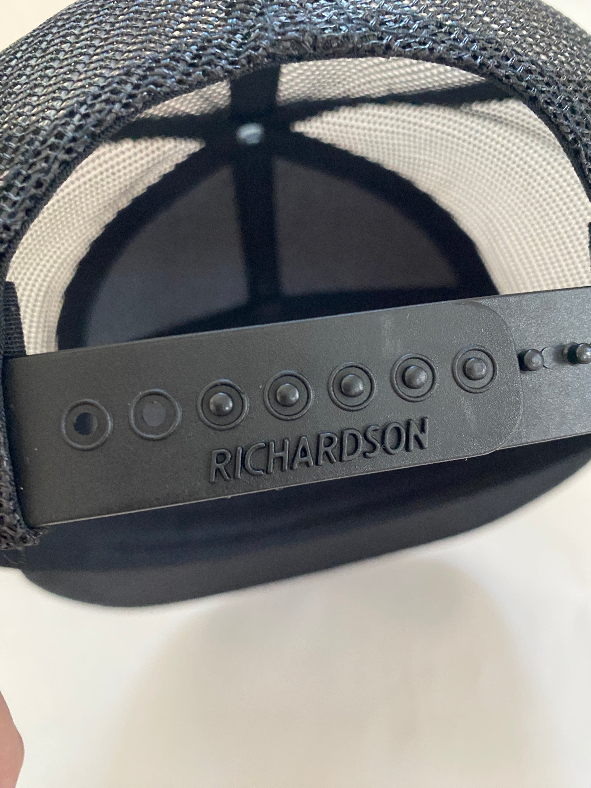 Richardson flat bill leather patch HAT in black