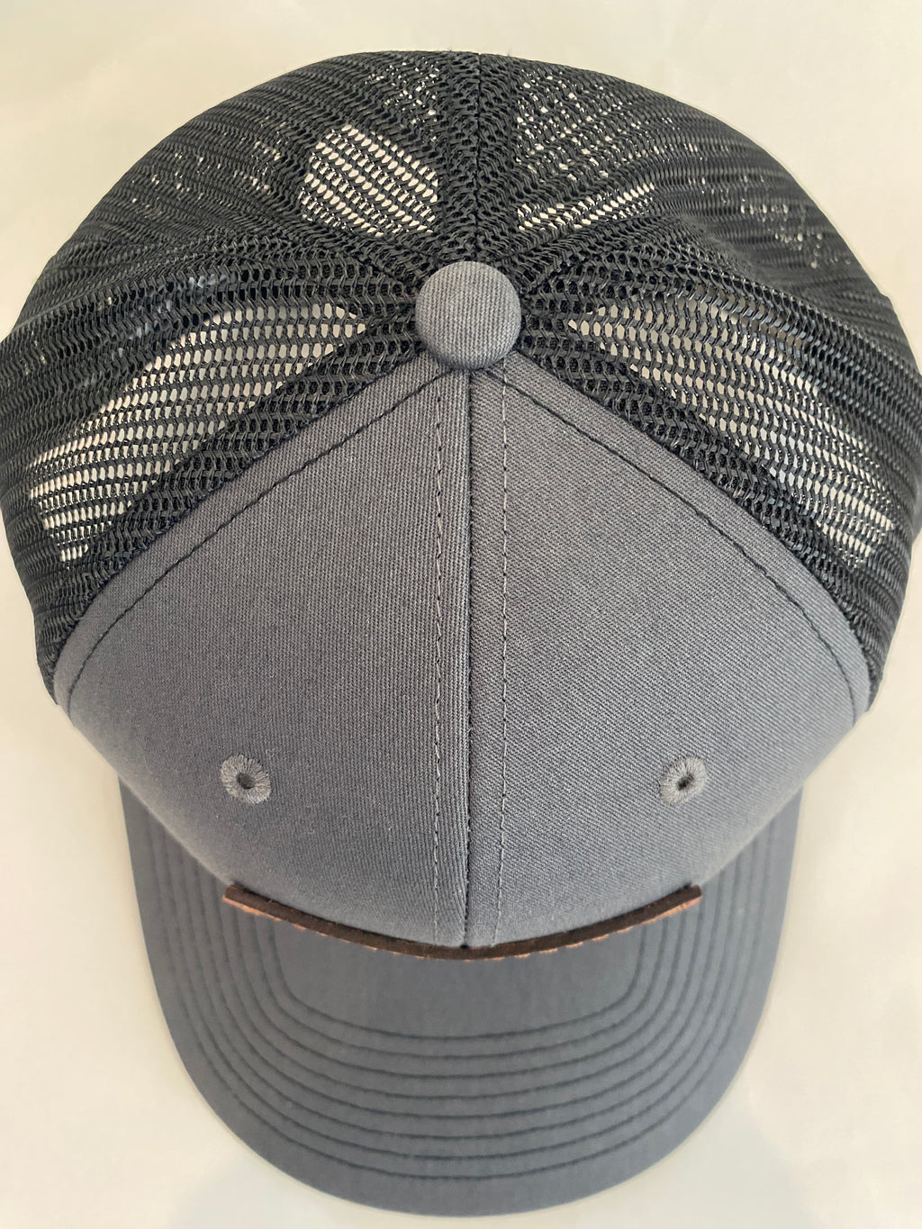 Leather Patch BEEF Trucker Hat in charcoal/black