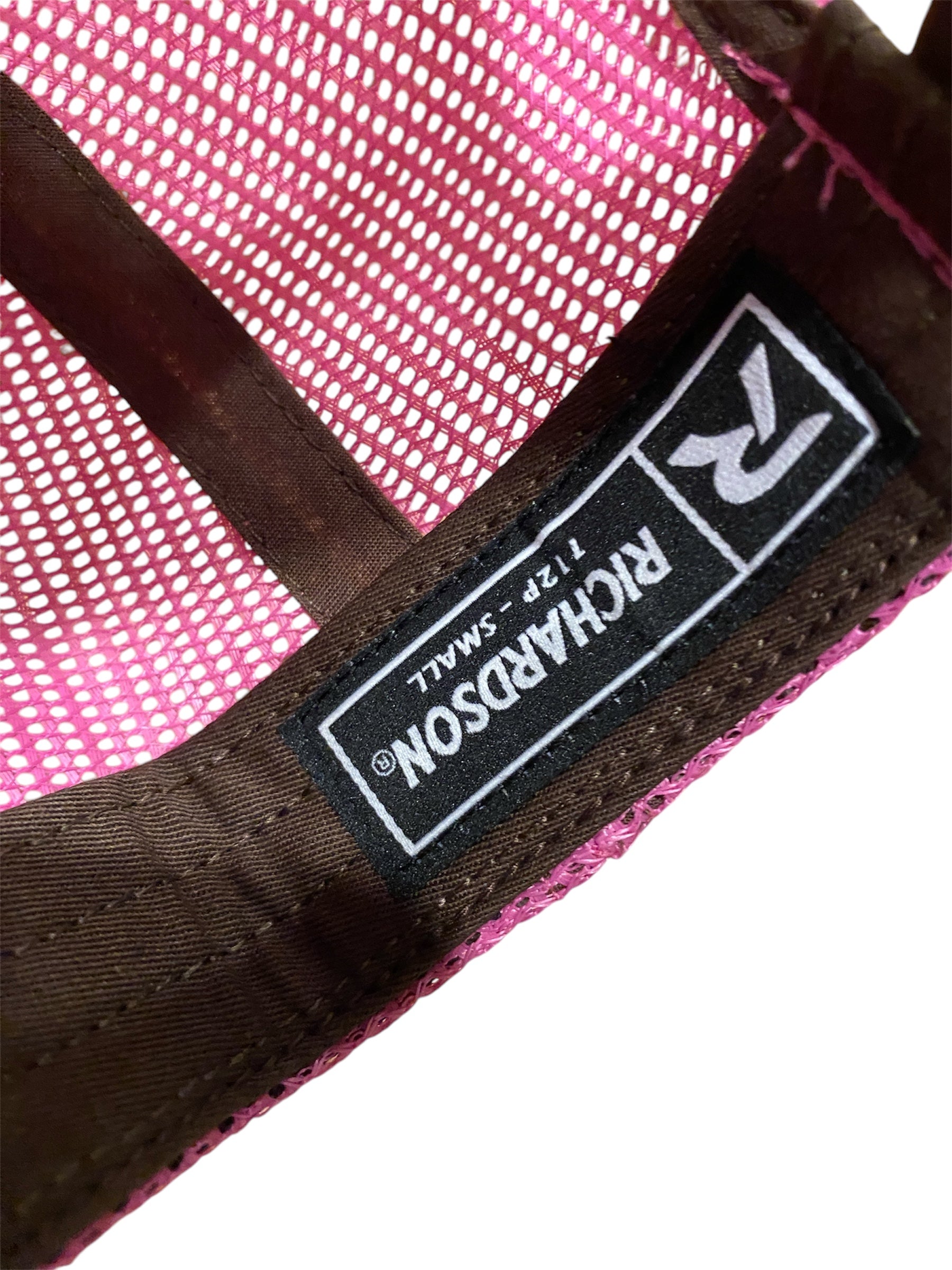 Leather Patch Turkey Tracks Trucker Hat in hot pink/camo